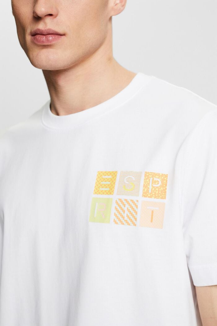 T-shirt en jersey de coton animé d’un logo, WHITE, detail image number 3