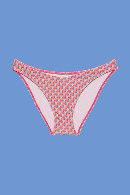 Mini-slip de bikini à motif à géométrique, PINK FUCHSIA, overview