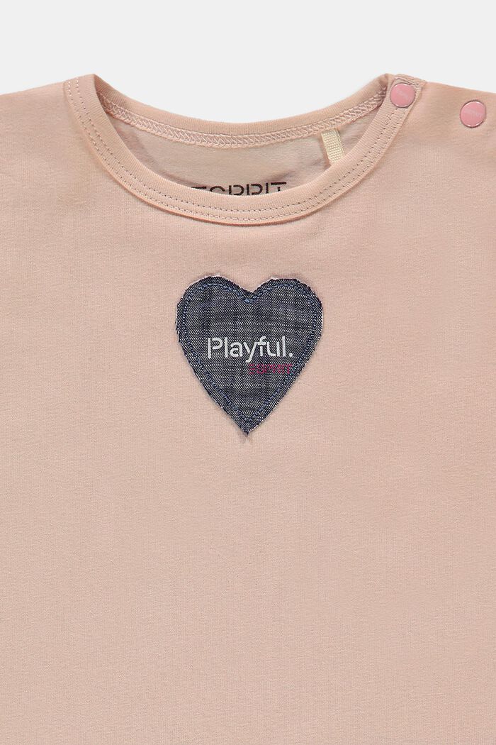 T-shirt orné d’une étiquette en forme de cœur, en coton biologique, PASTEL PINK, detail image number 2