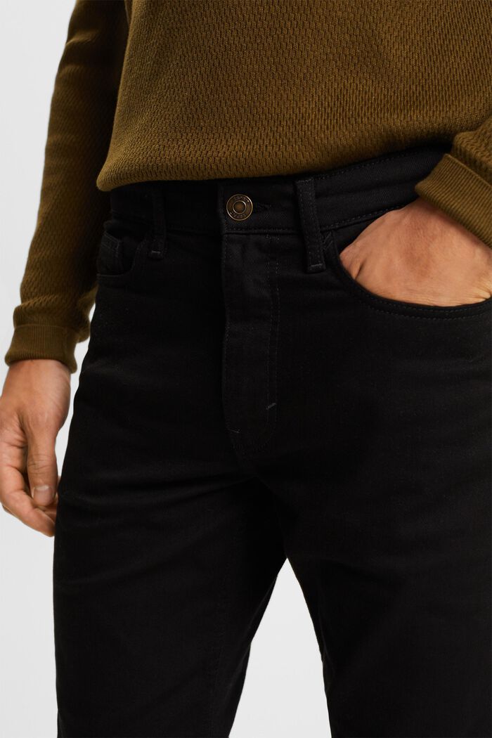 Jeans mit geradem Bein und mittlerer Bundhöhe, BLACK RINSE, detail image number 2