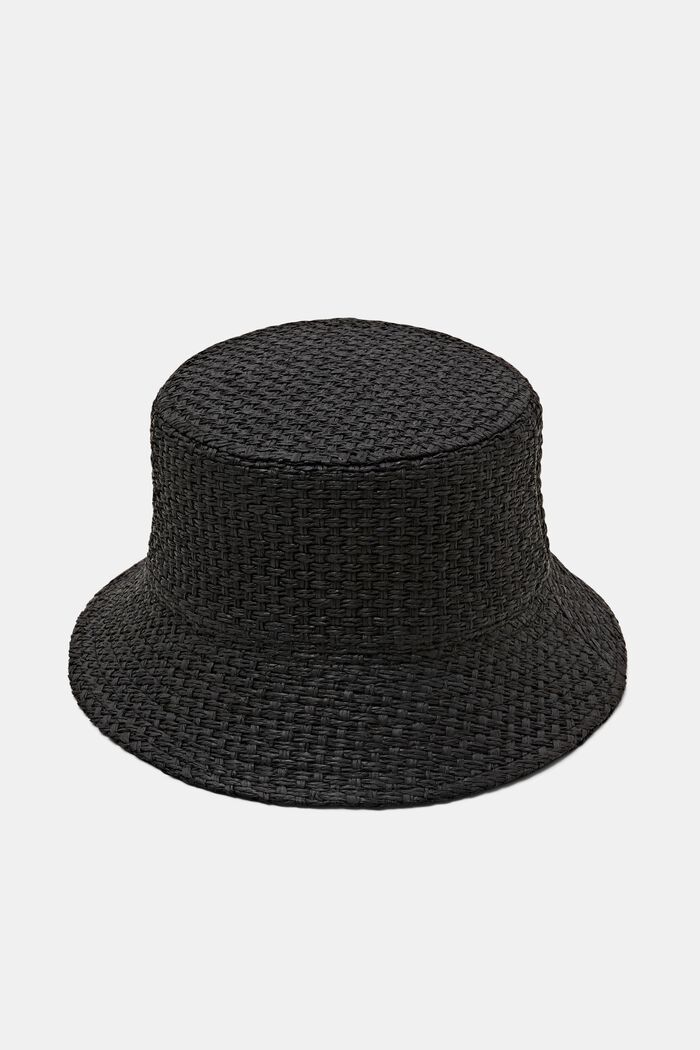 Bucket Hat im geflochtenen Design, BLACK, detail image number 0
