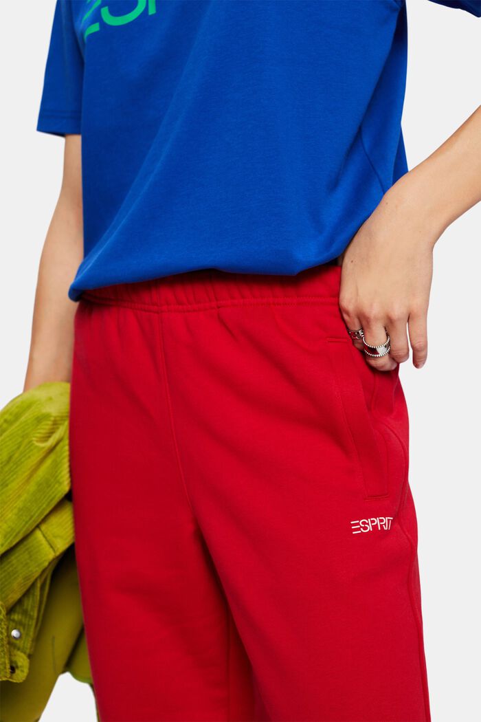 Pantalon de jogging unisexe en maille polaire de coton orné d’un logo, RED, detail image number 3