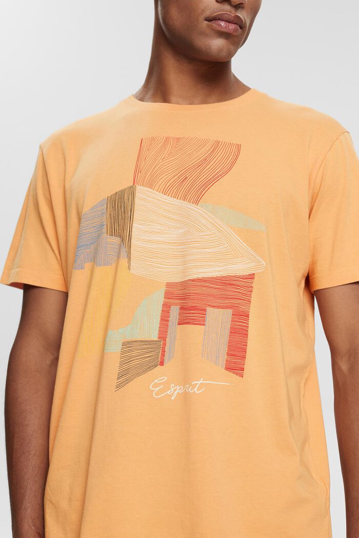 Jersey-T-Shirt mit Frontprint, PEACH, detail image number 0