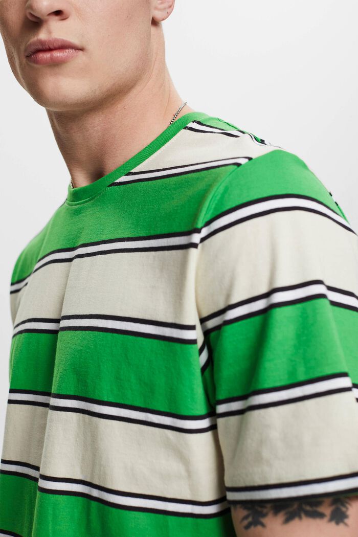 Streifen-T-Shirt aus nachhaltiger Baumwolle, GREEN, detail image number 2