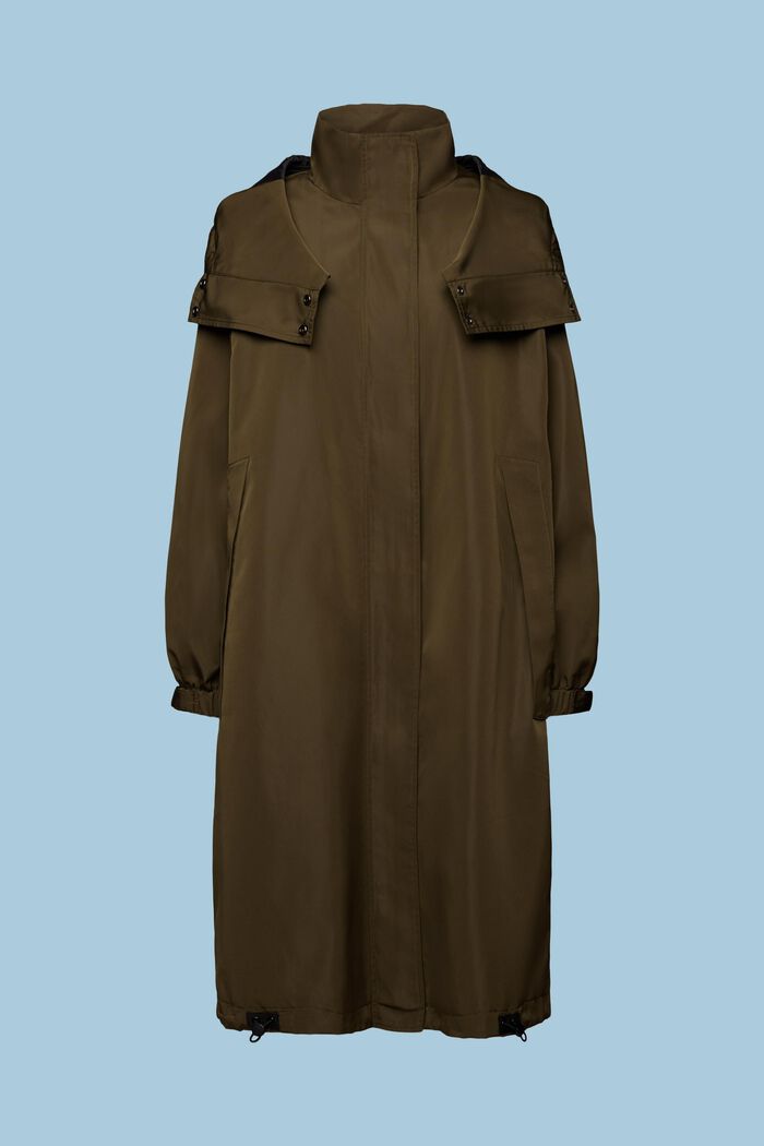 Mantel mit abnehmbarer Kapuze, KHAKI GREEN, detail image number 7