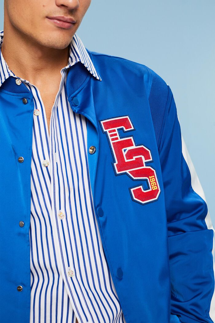 Collegejacke mit Logo-Patch, BRIGHT BLUE, detail image number 3