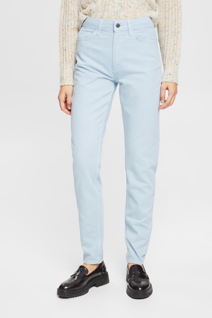 Pantalon en twill de coupe Mom, PASTEL BLUE, detail image number 0