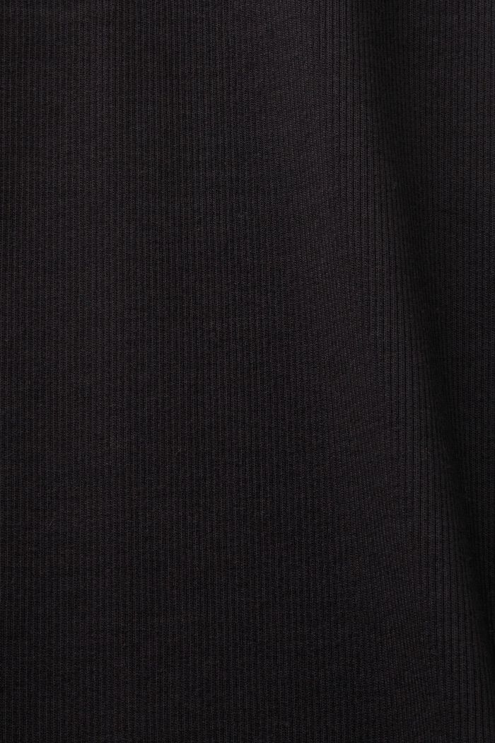 Débardeur en jersey côtelé, coton stretch, BLACK, detail image number 5