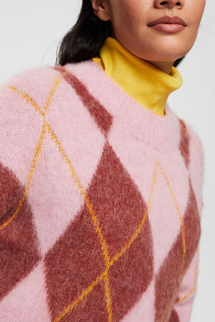 Pullover aus Wollmix mit Argyle-Muster, LIGHT PINK, detail image number 2