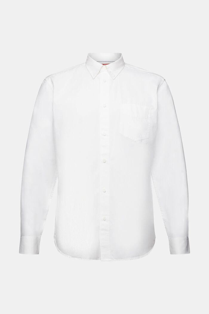 Button-Down-Hemd aus Popeline, 100 % Baumwolle, WHITE, detail image number 8