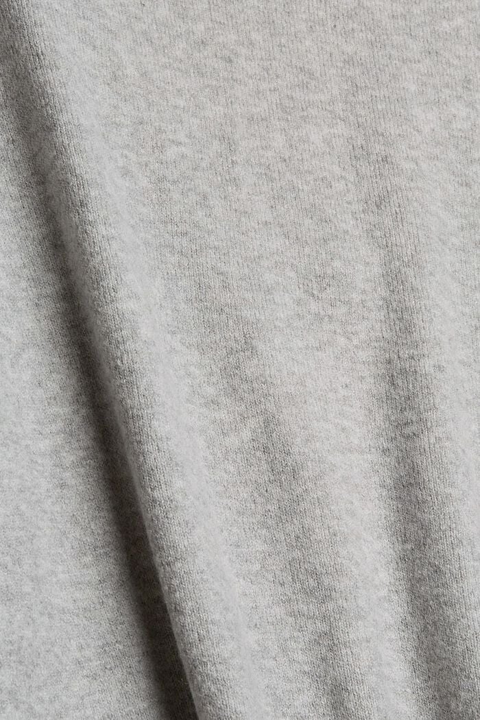 Mit Wolle: Kurzarm-Pullover mit Hemdkragen, LIGHT GREY, detail image number 4