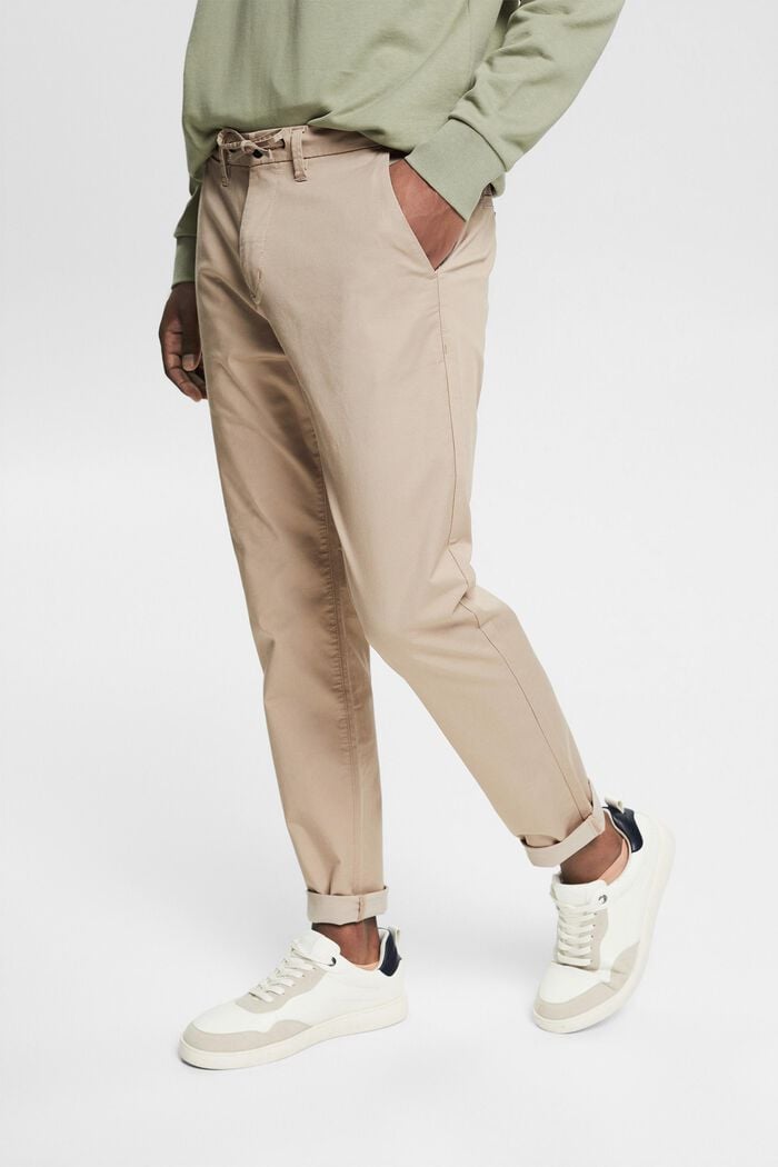 Cropped Hose mit Organic Cotton und COOLMAX®, LIGHT BEIGE, detail image number 0