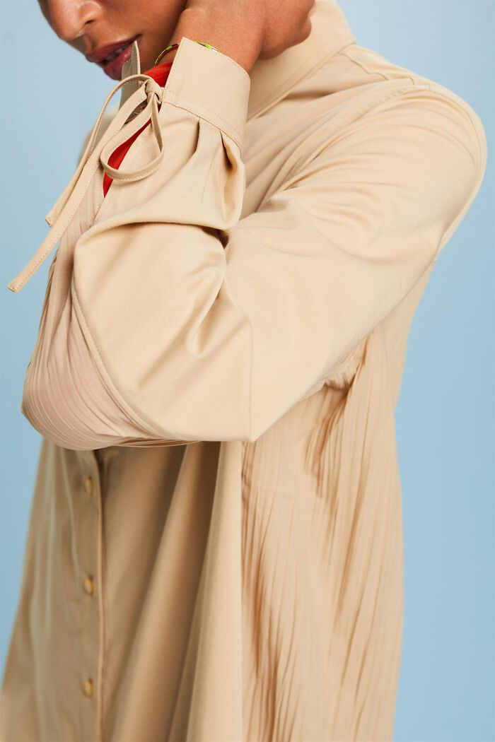 Robe-chemise mi-longue au look froissé, SAND, detail image number 3