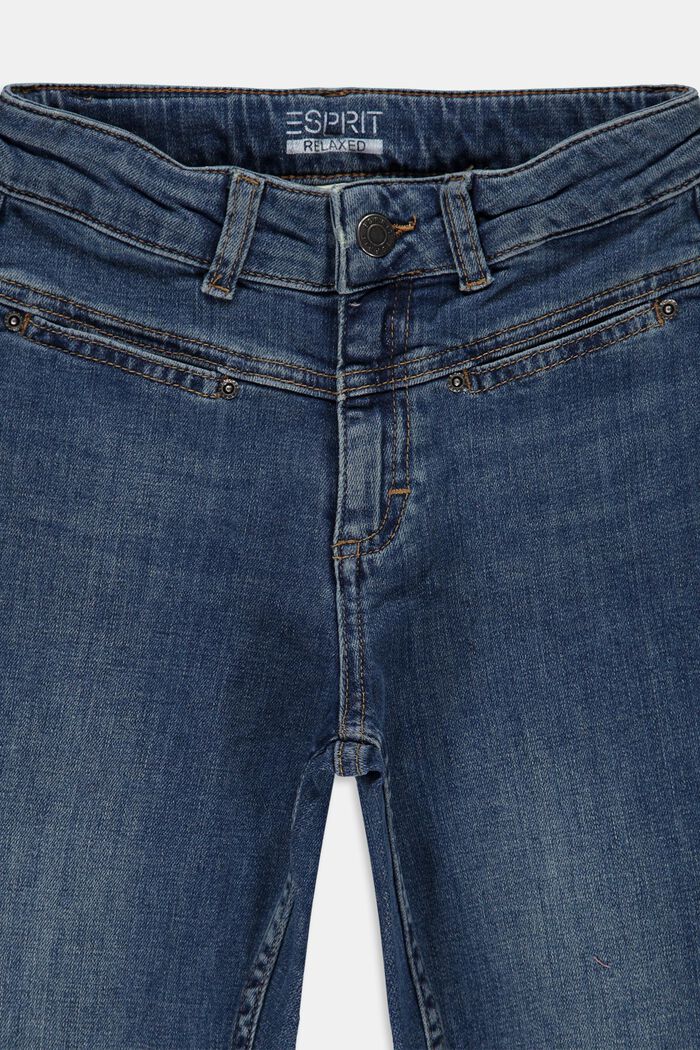 Mom-Jeans aus Baumwolle mit Verstellbund, BLUE MEDIUM WASHED, detail image number 2
