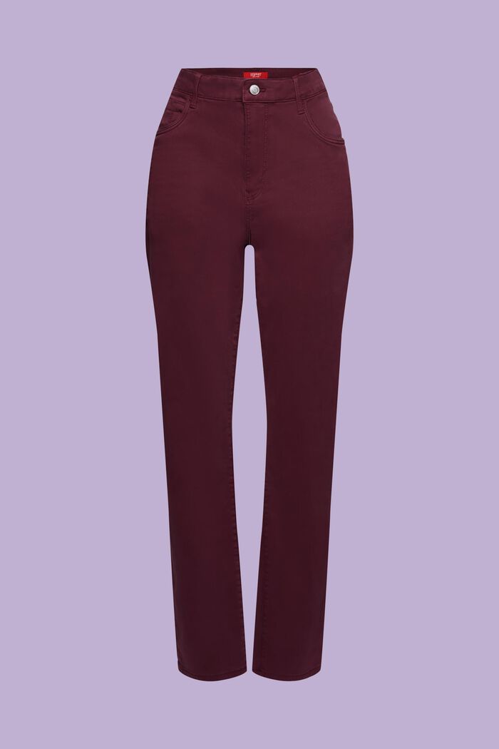 Twill-Hose in schmaler Passform, BORDEAUX RED, detail image number 6