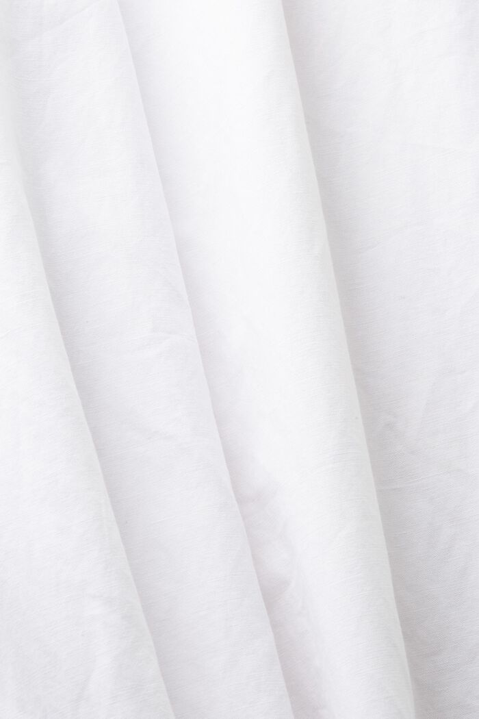 Pantalon en coton et lin, WHITE, detail image number 6
