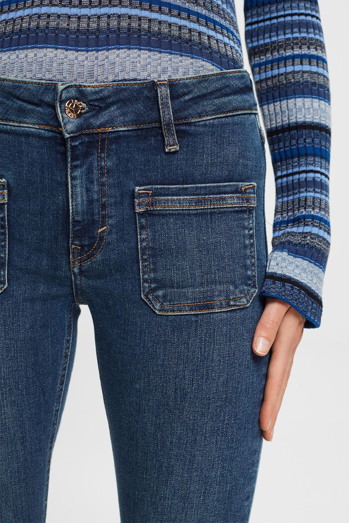 Enge Jeans mit mittelhohem Bund, BLUE DARK WASHED, detail image number 5