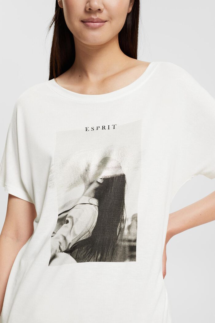 Print-T-Shirt, LENZING™ ECOVERO™, OFF WHITE, detail image number 0