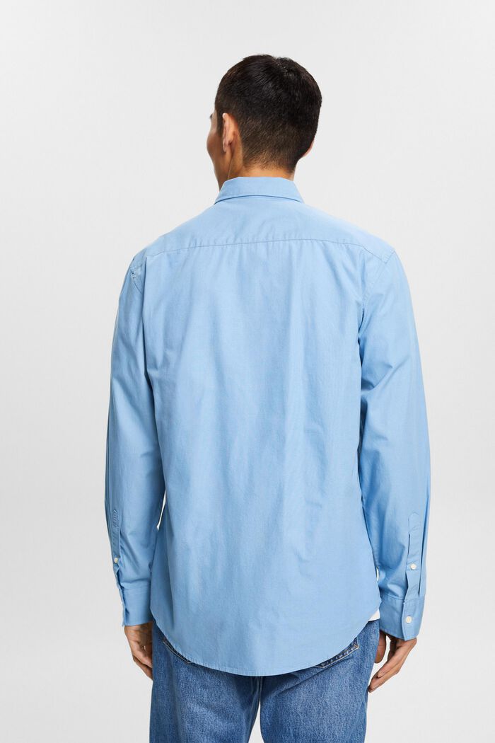 Chemise à col boutonné en popeline, 100 % coton, LIGHT BLUE, detail image number 3