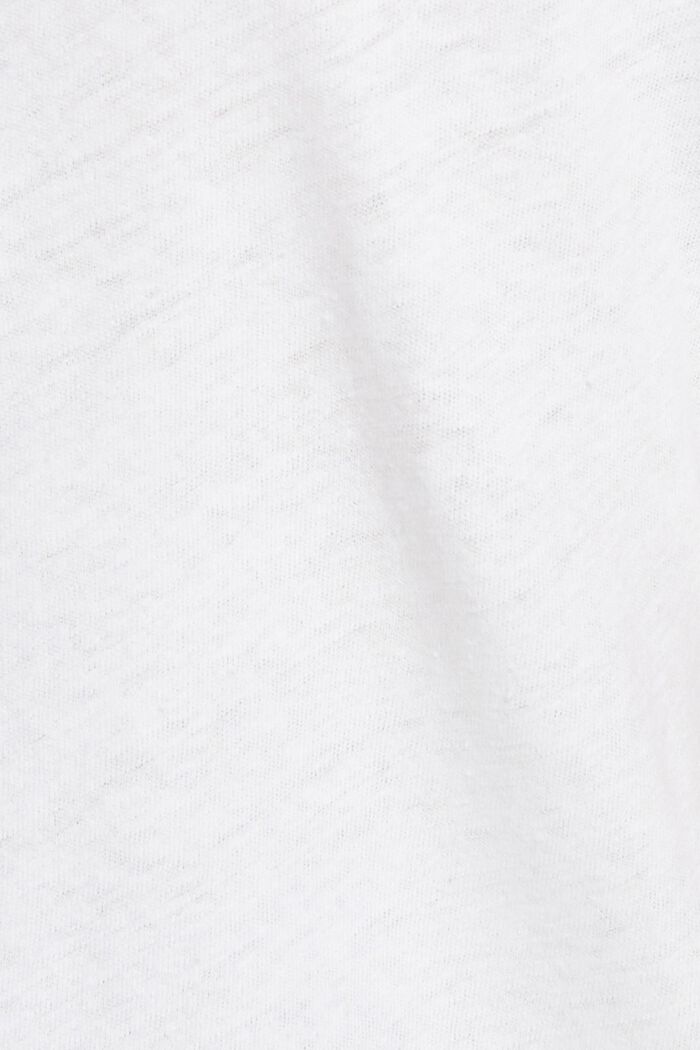 À teneur en lin : t-shirt imprimé, WHITE, detail image number 4