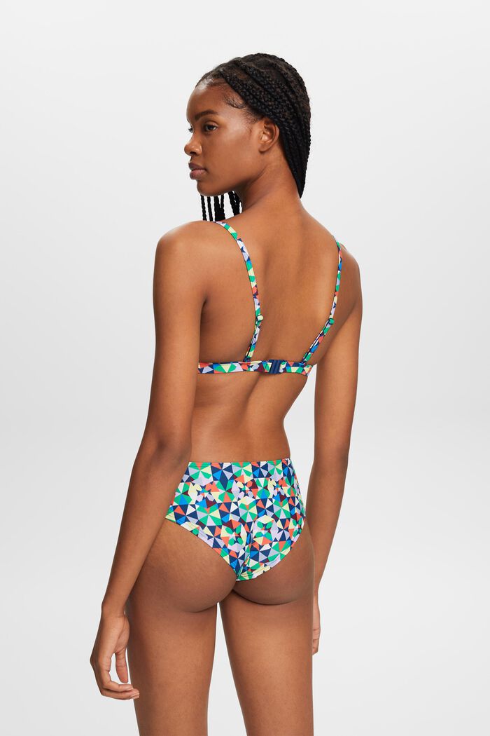 En matière recyclée : le haut de bikini rembourré à motif all-over, GREEN, detail image number 2