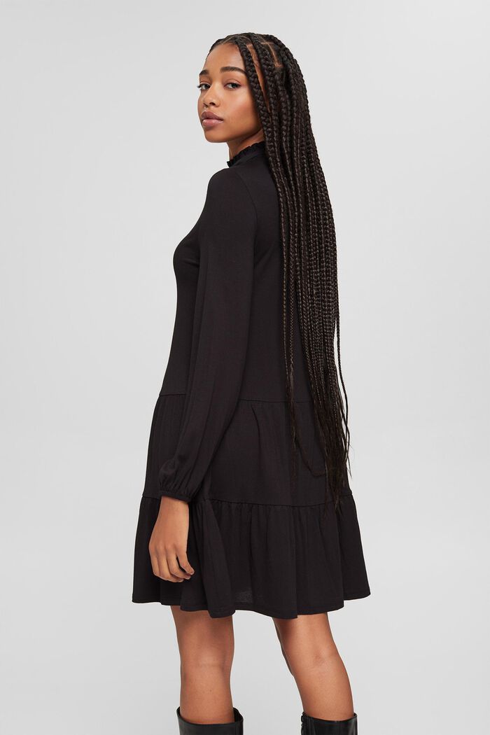 Jerseykleid aus LENZING™ ECOVERO™, BLACK, detail image number 2