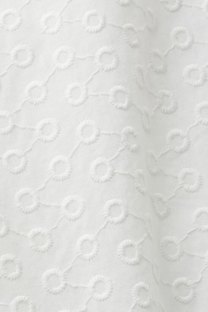 Chemisier à broderies, 100 % coton, WHITE, detail image number 4