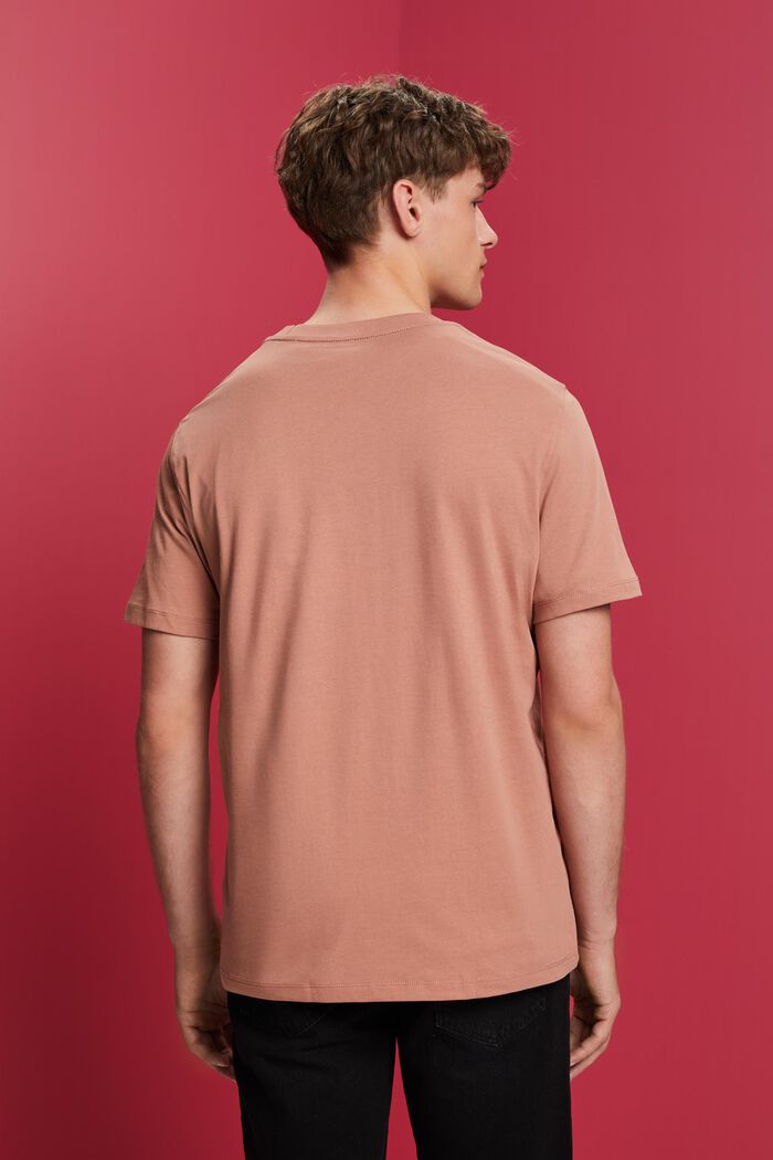 Rundhals-T-Shirt mit Print, 100 % Baumwolle, DARK OLD PINK, detail image number 3