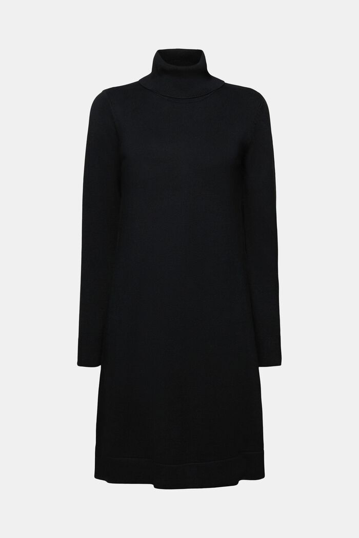 Mini-robe en maille à col roulé, BLACK, detail image number 6