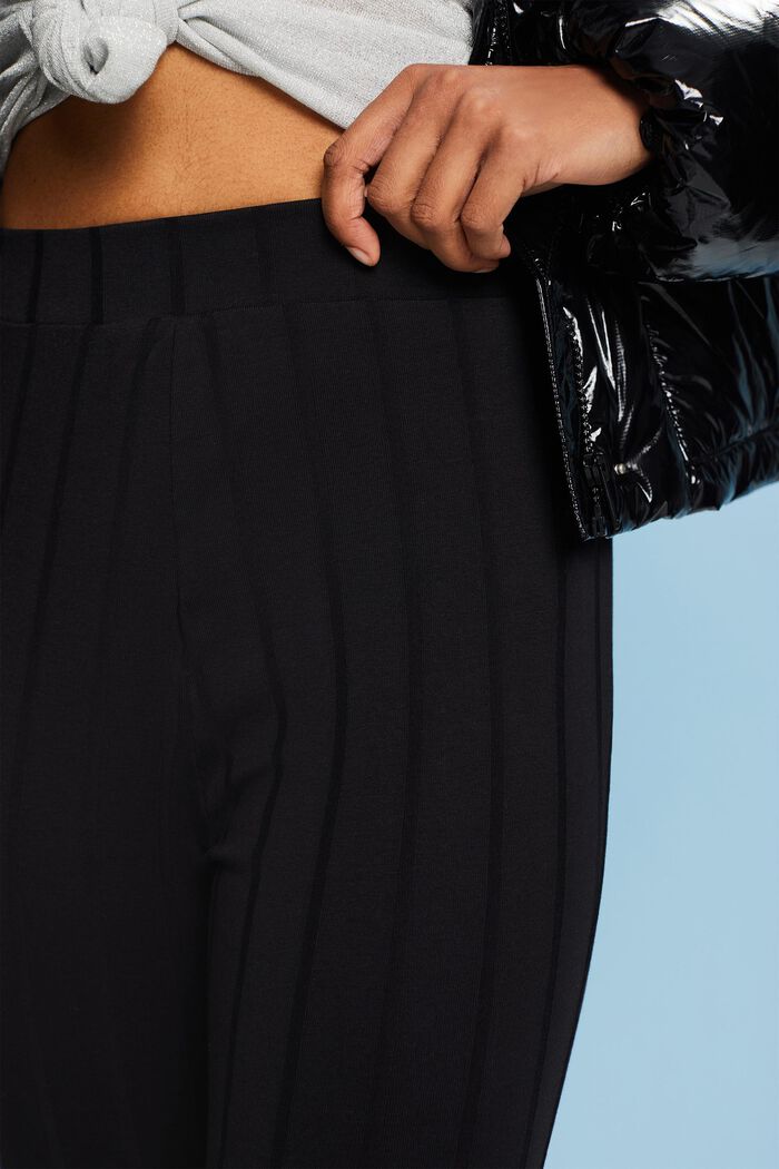 Ausgestellte Hose aus geripptem Jersey, BLACK, detail image number 2