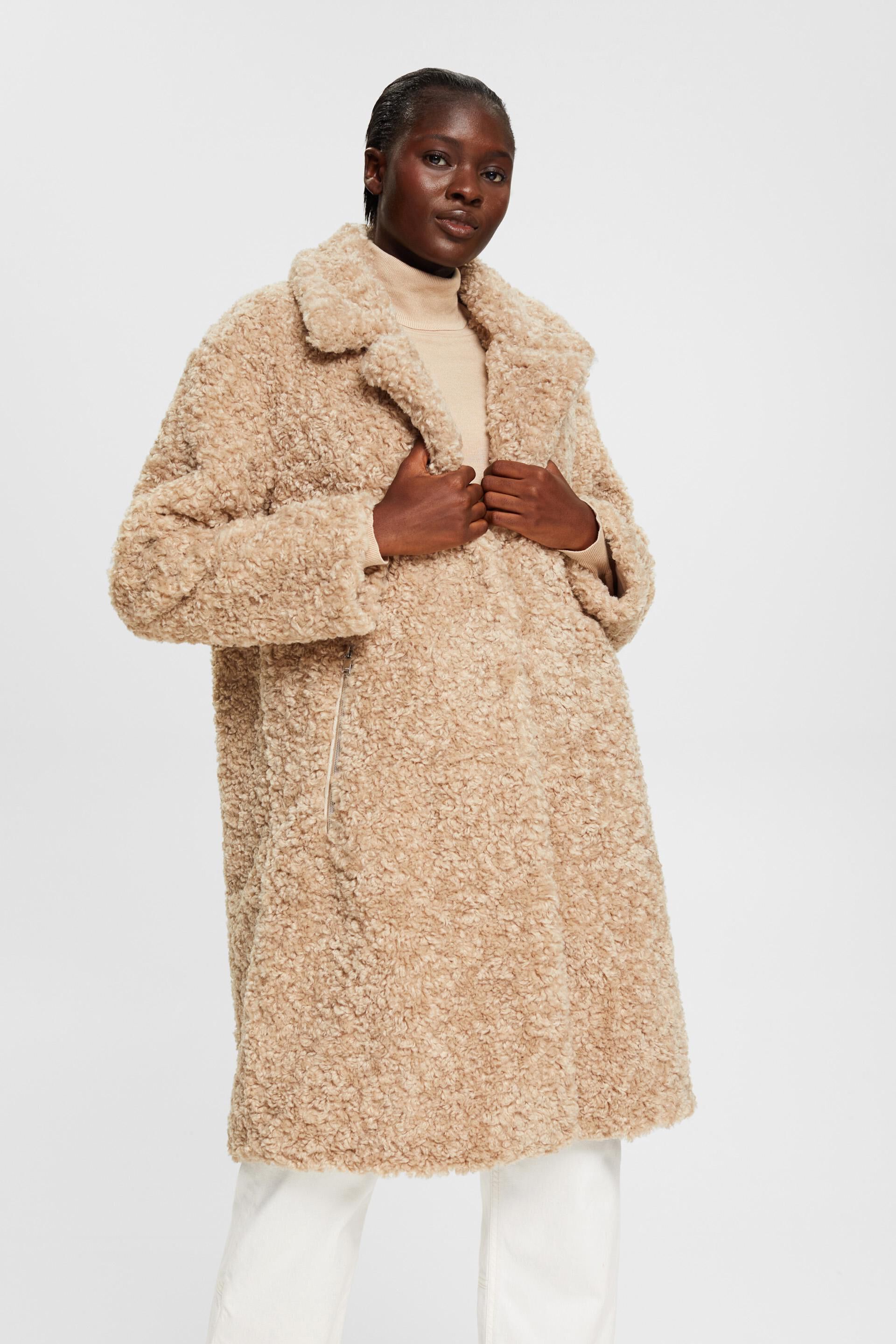 Manteau En Peluche - Matière Recyclée Crème Femme | Vestes C&A • Finn Ouest