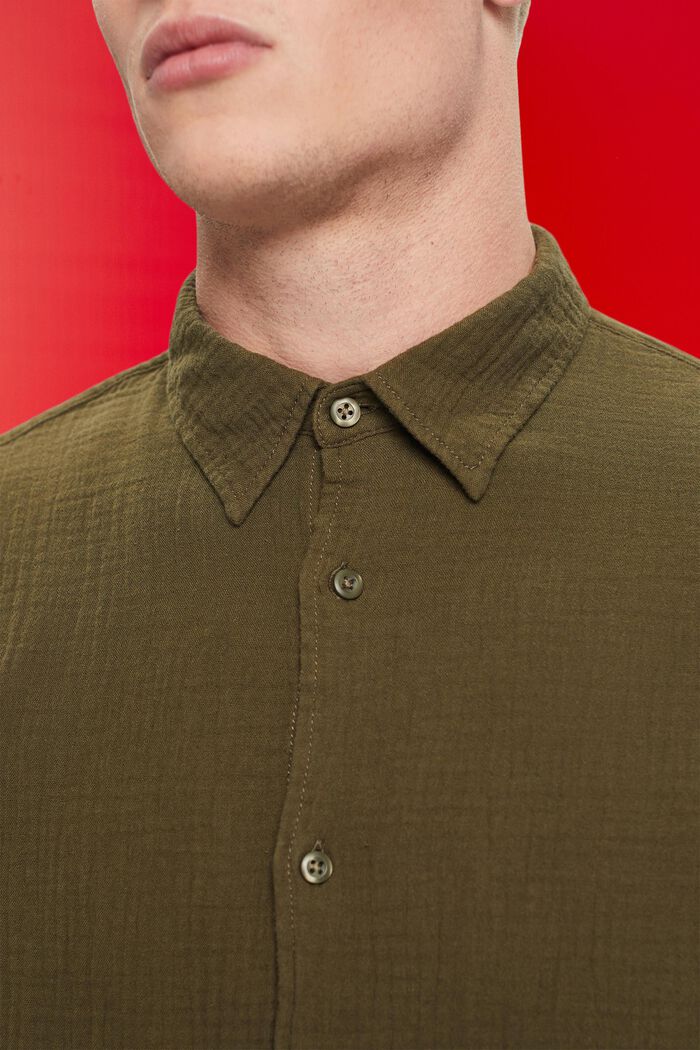 T-shirt en mousseline de coton durable, KHAKI GREEN, detail image number 2