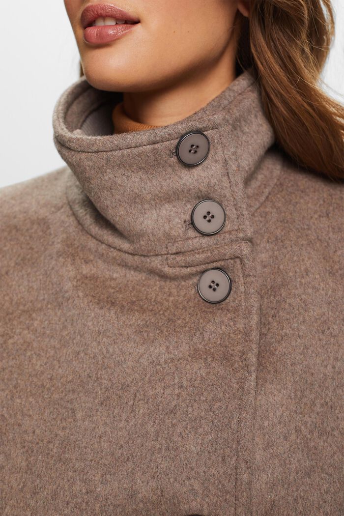 En matière recyclée : le manteau en laine mélangée à teneur en cachemire, TAUPE, detail image number 2