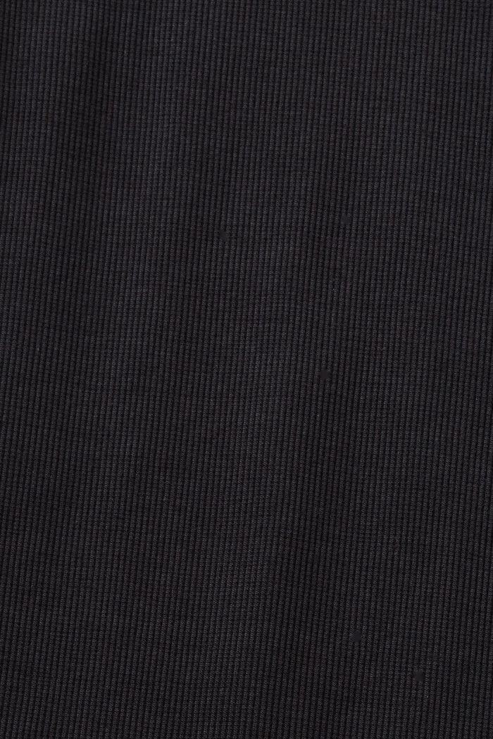 T-shirt à encolure ronde côtelée, BLACK, detail image number 5