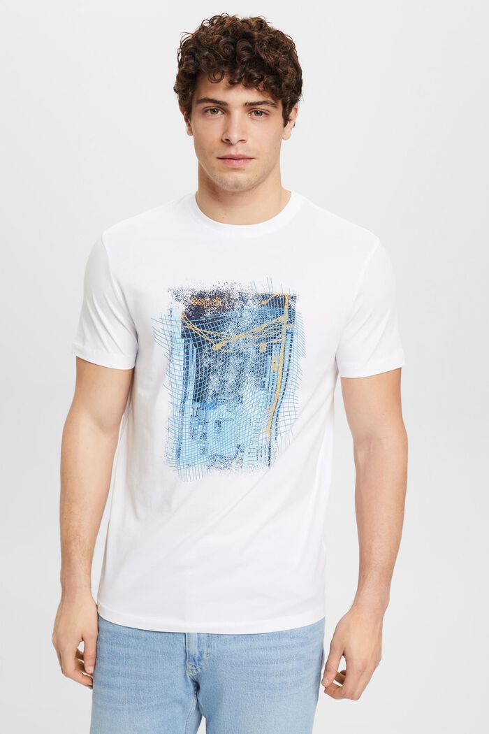 Print-T-Shirt aus nachhaltiger Baumwolle, WHITE, detail image number 0