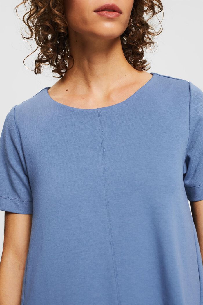 Ausgestelltes T-Shirt-Kleid, Bio-Baumwoll-Mix, BLUE LAVENDER, detail image number 3