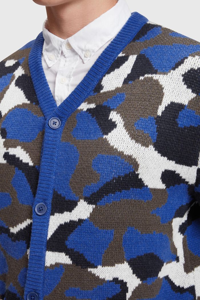 Camouflage-Cardigan, NAVY, detail image number 2