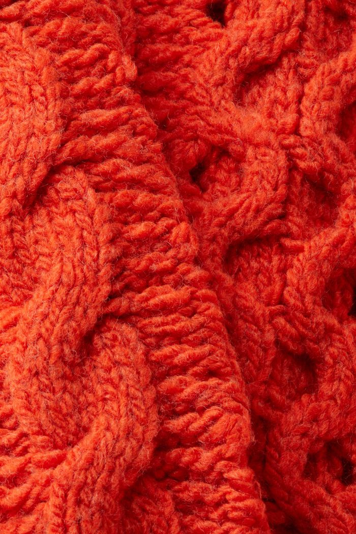 Pull-over en maille torsadée de laine mélangée, BRIGHT ORANGE, detail image number 5