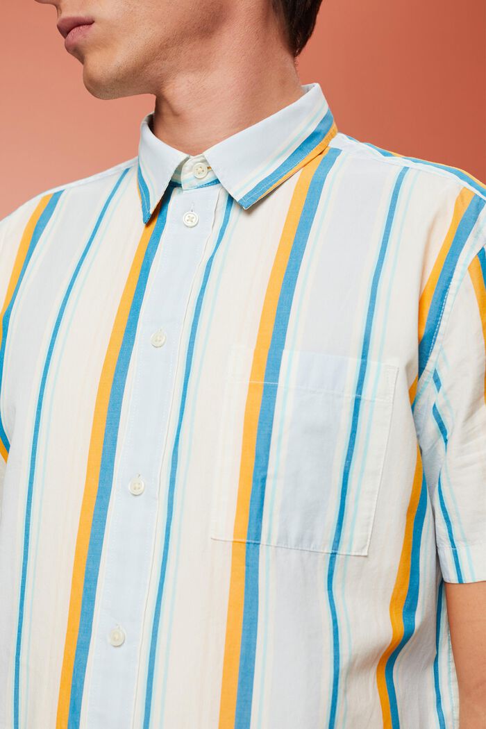 Chemise à manches courtes animée d’un motif, 100 % coton, TURQUOISE, detail image number 2