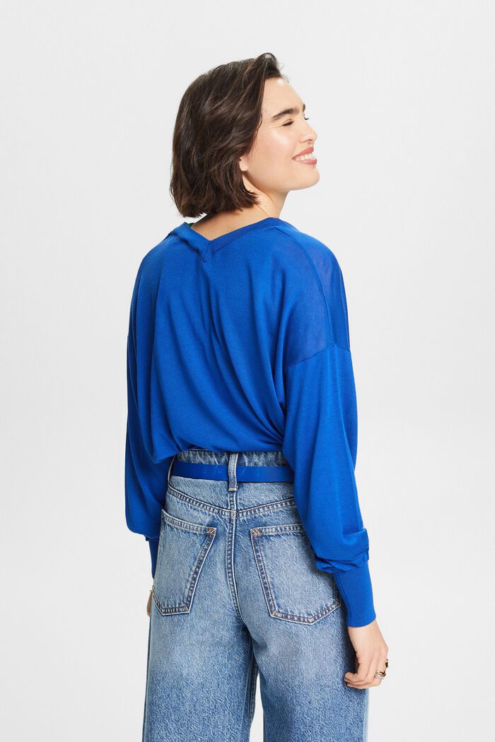 Pullover mit V-Ausschnitt, BRIGHT BLUE, detail image number 2