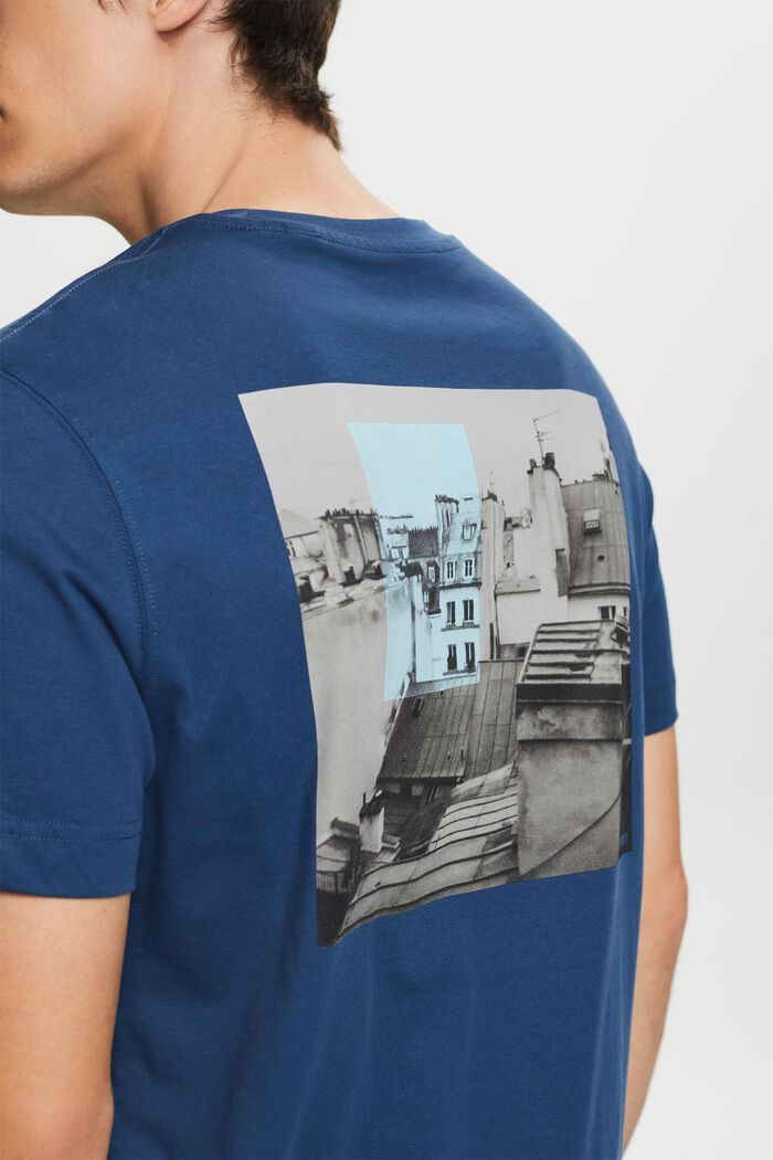 T-shirt à imprimé sur le dos et devant, GREY BLUE, detail image number 4
