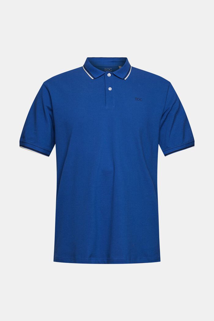 Piqué-Poloshirt mit Logodetail, BRIGHT BLUE, detail image number 2