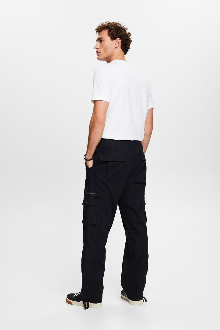 Pantalon cargo de coupe droite en twill, BLACK, detail image number 2