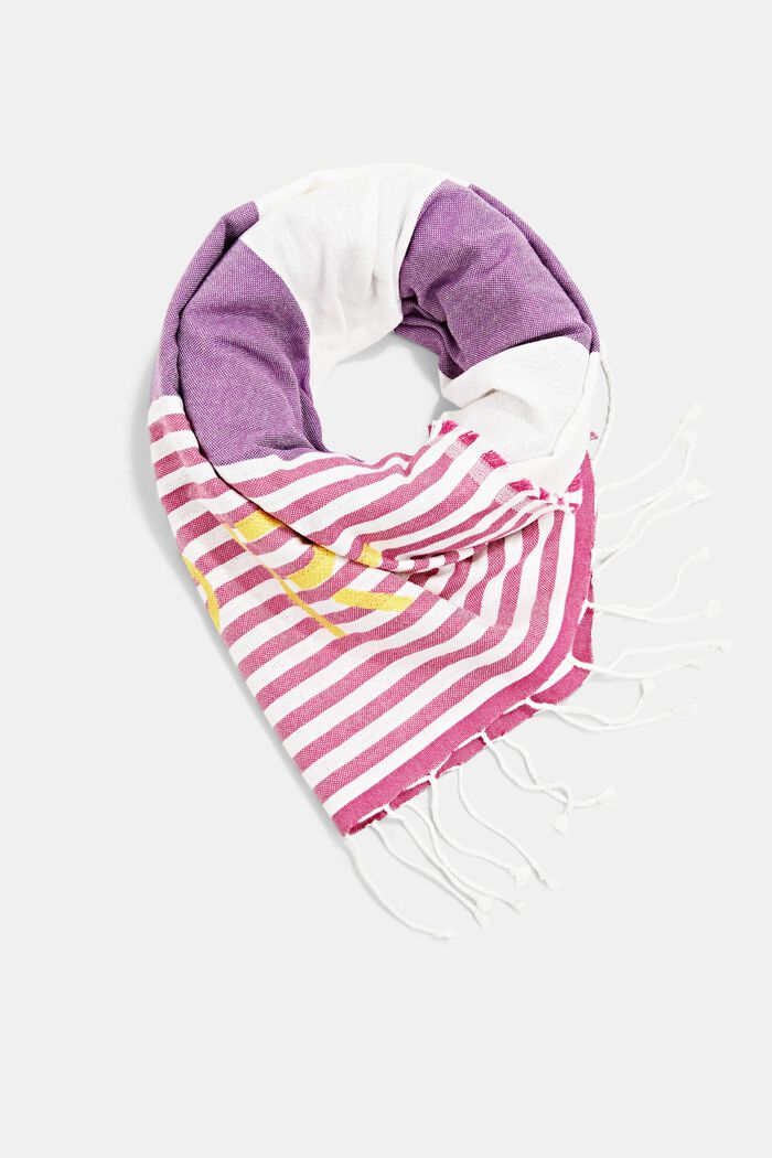 Foulard à rayures et logo, OFF WHITE, overview