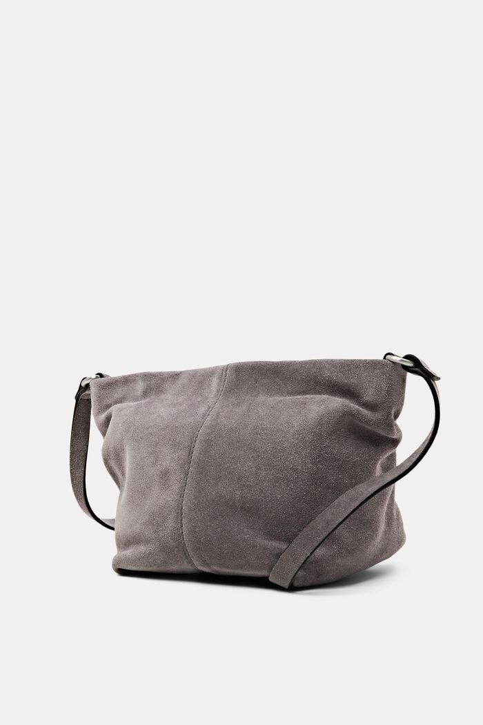 Petit sac porté épaule en daim, TAUPE, detail image number 2