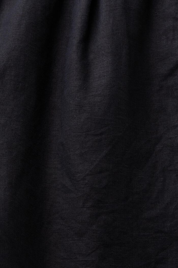 Pull-on-Shorts aus Baumwolle-Leinen-Mix, BLACK, detail image number 6