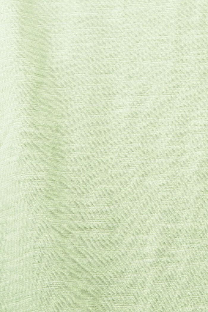 Jersey-T-Shirt mit V-Ausschnitt, LIGHT GREEN, detail image number 4