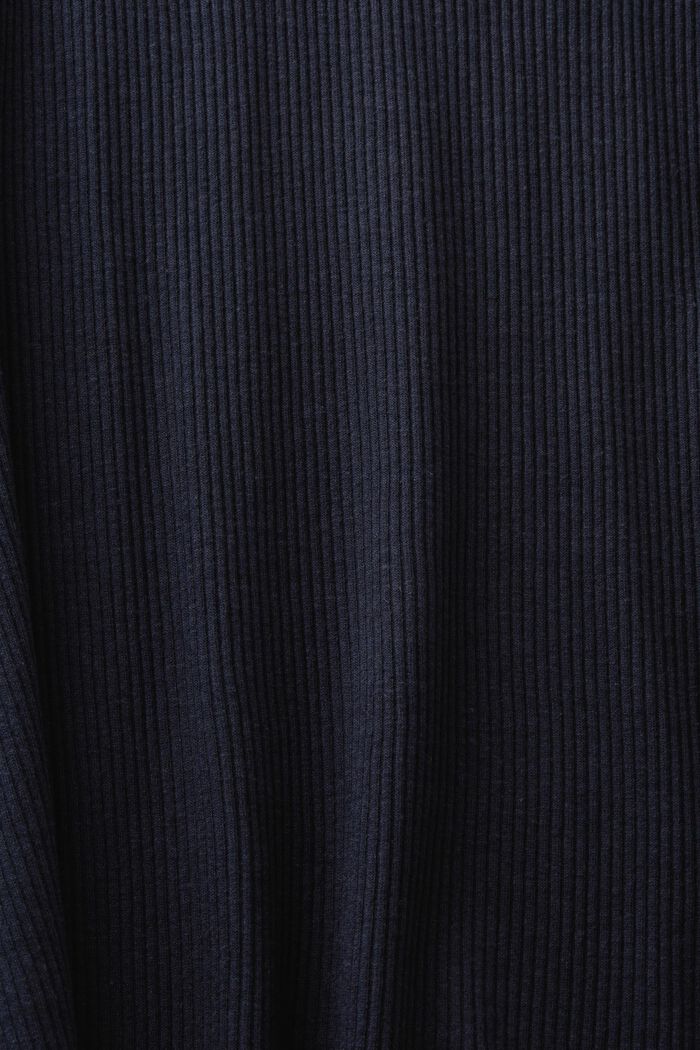 T-shirt à manches longues en jersey en maille côtelée, NAVY, detail image number 5