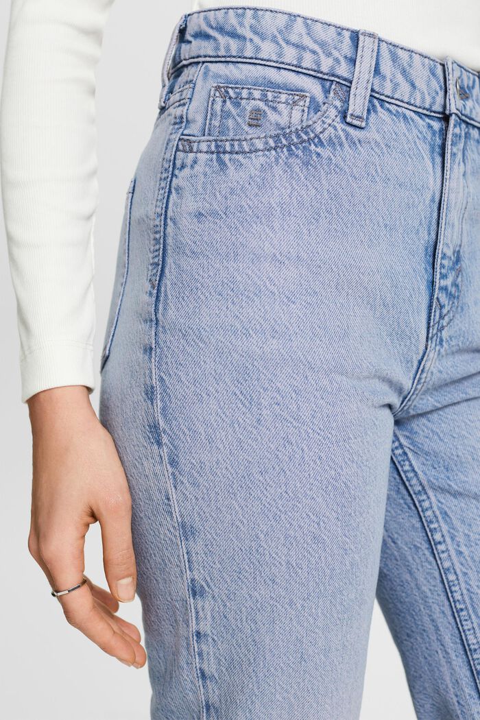 Retro-Jeans mit gerader Passform und hohem Bund, BLUE LIGHT WASHED, detail image number 2