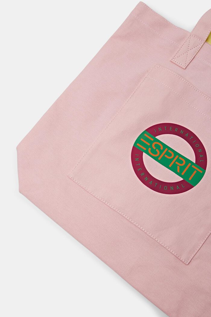 Tote Bag aus Baumwolle mit Logodesign, PASTEL PINK, detail image number 1